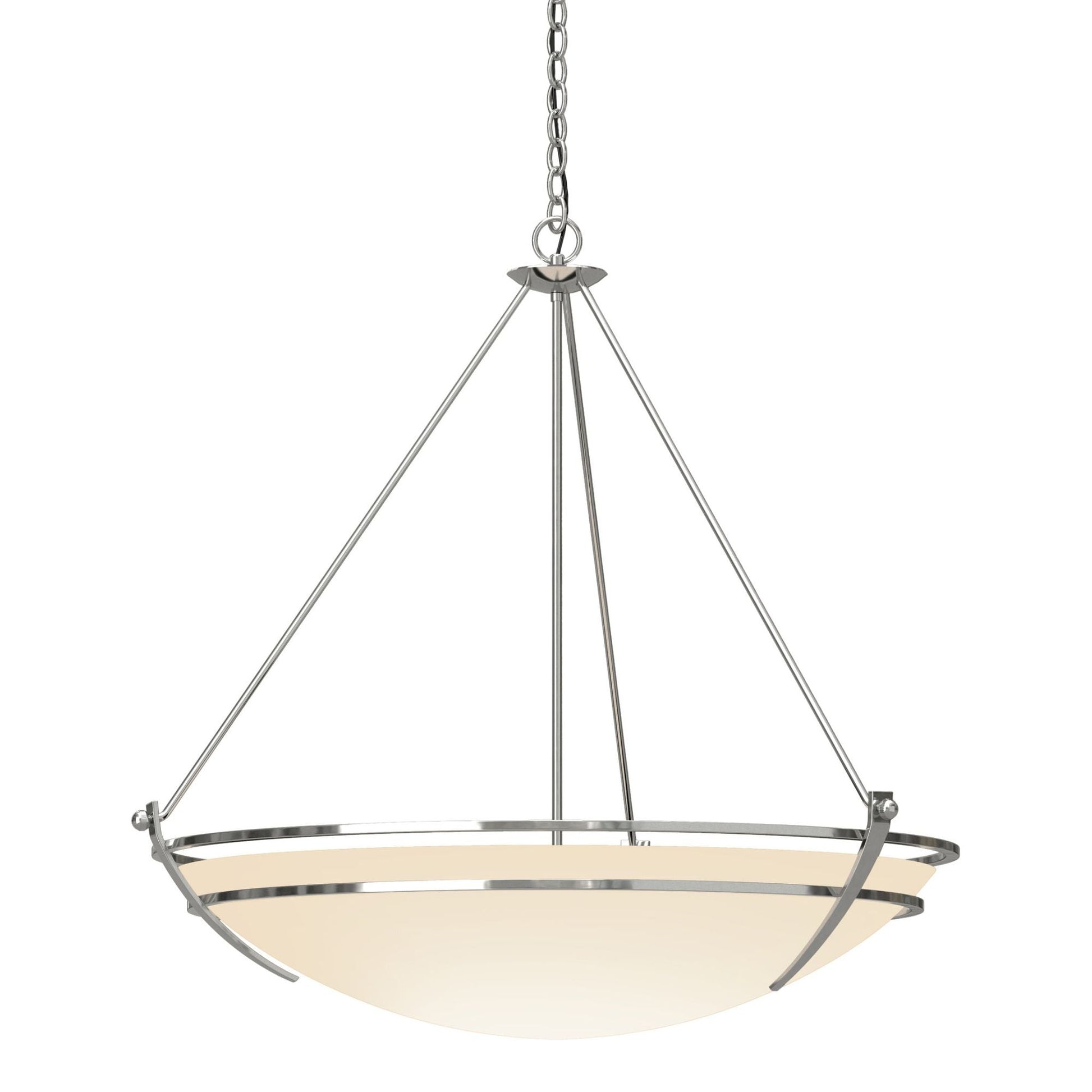 Presidio Tryne Large Scale Pendant 3-Light Opal Glass (GG) in Sterling