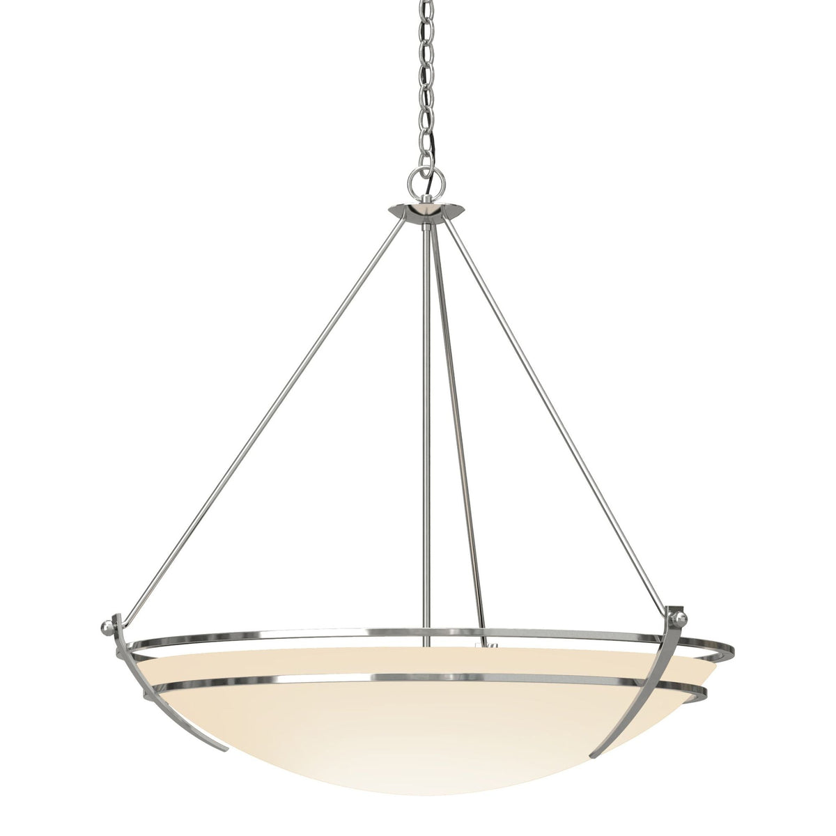 Presidio Tryne Large Scale Pendant 3-Light Opal Glass (GG) in Sterling