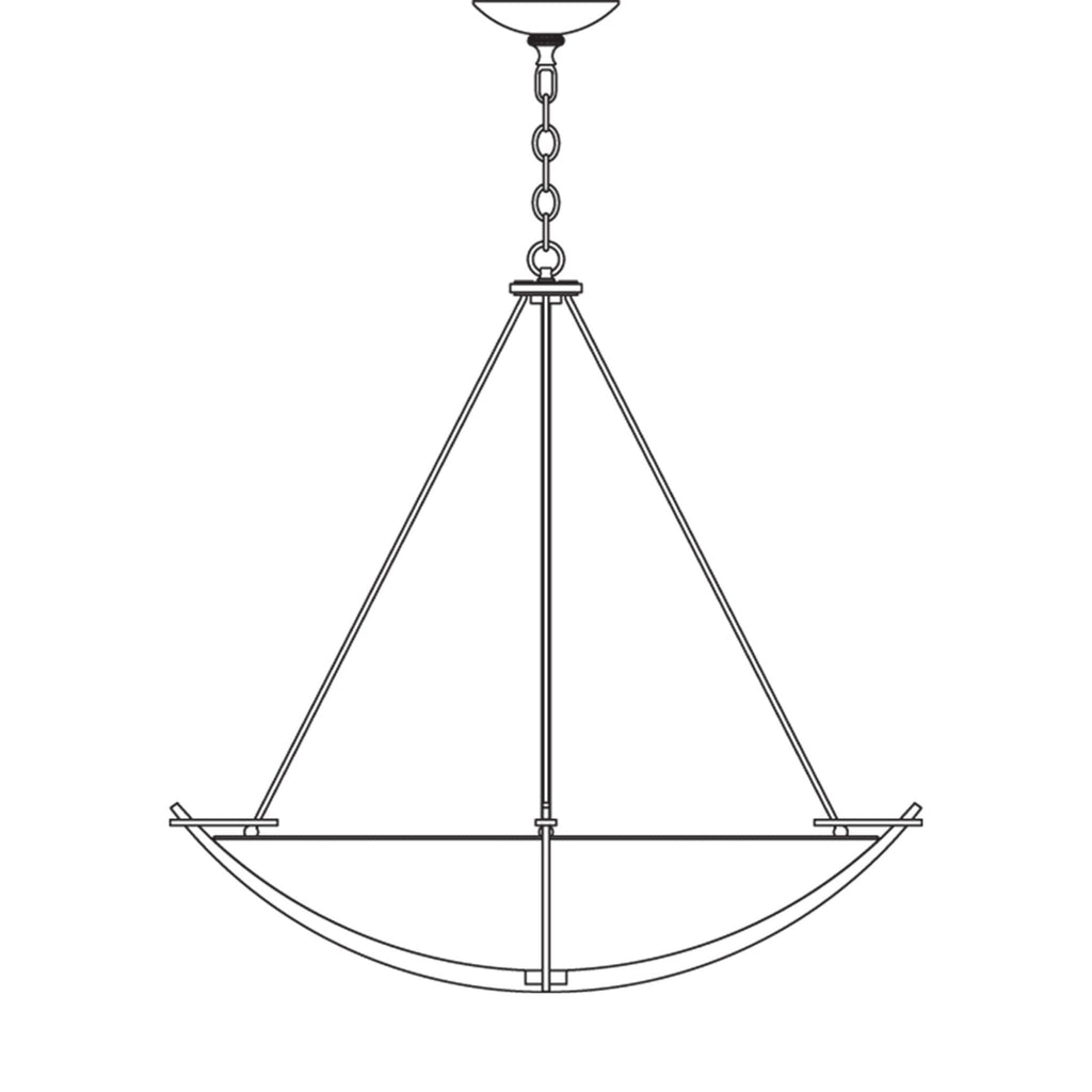 Compass Large Scale Pendant 3-Light Opal Glass (GG) in Dark Smoke