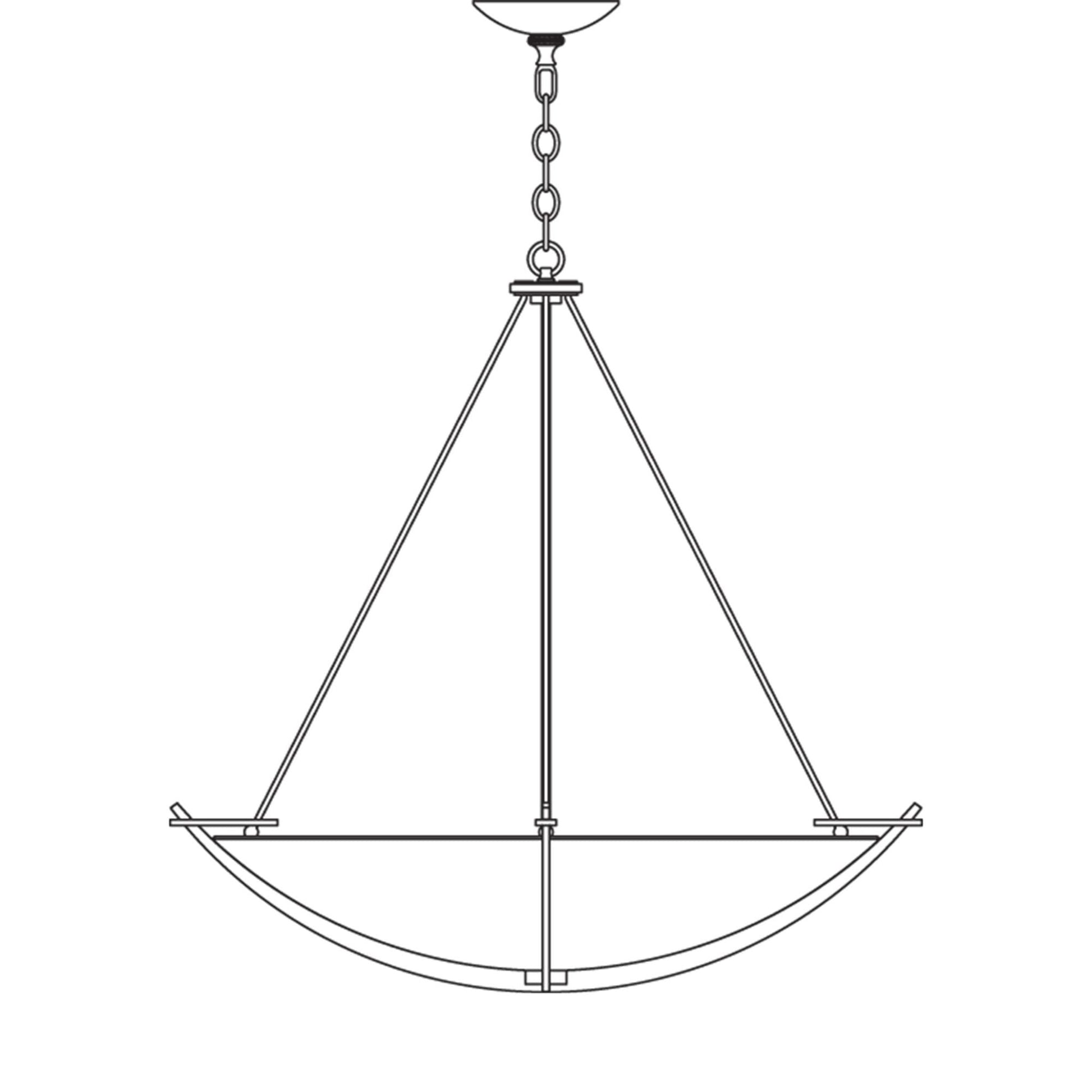 Compass Large Scale Pendant 3-Light Opal Glass (GG) in Dark Smoke