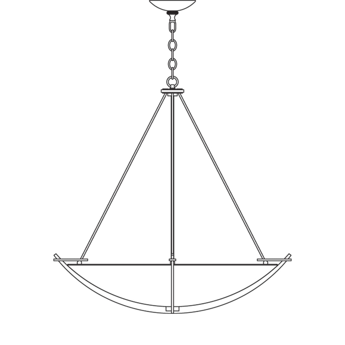 Compass Large Scale Pendant 3-Light Opal Glass (GG) in Dark Smoke