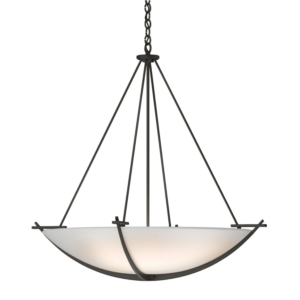 Compass Large Scale Pendant 3-Light Opal Glass (GG) in Dark Smoke