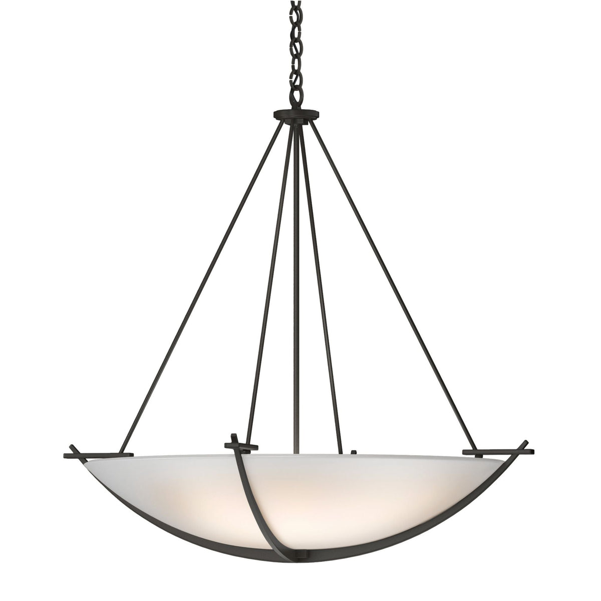 Compass Large Scale Pendant 3-Light Opal Glass (GG) in Dark Smoke
