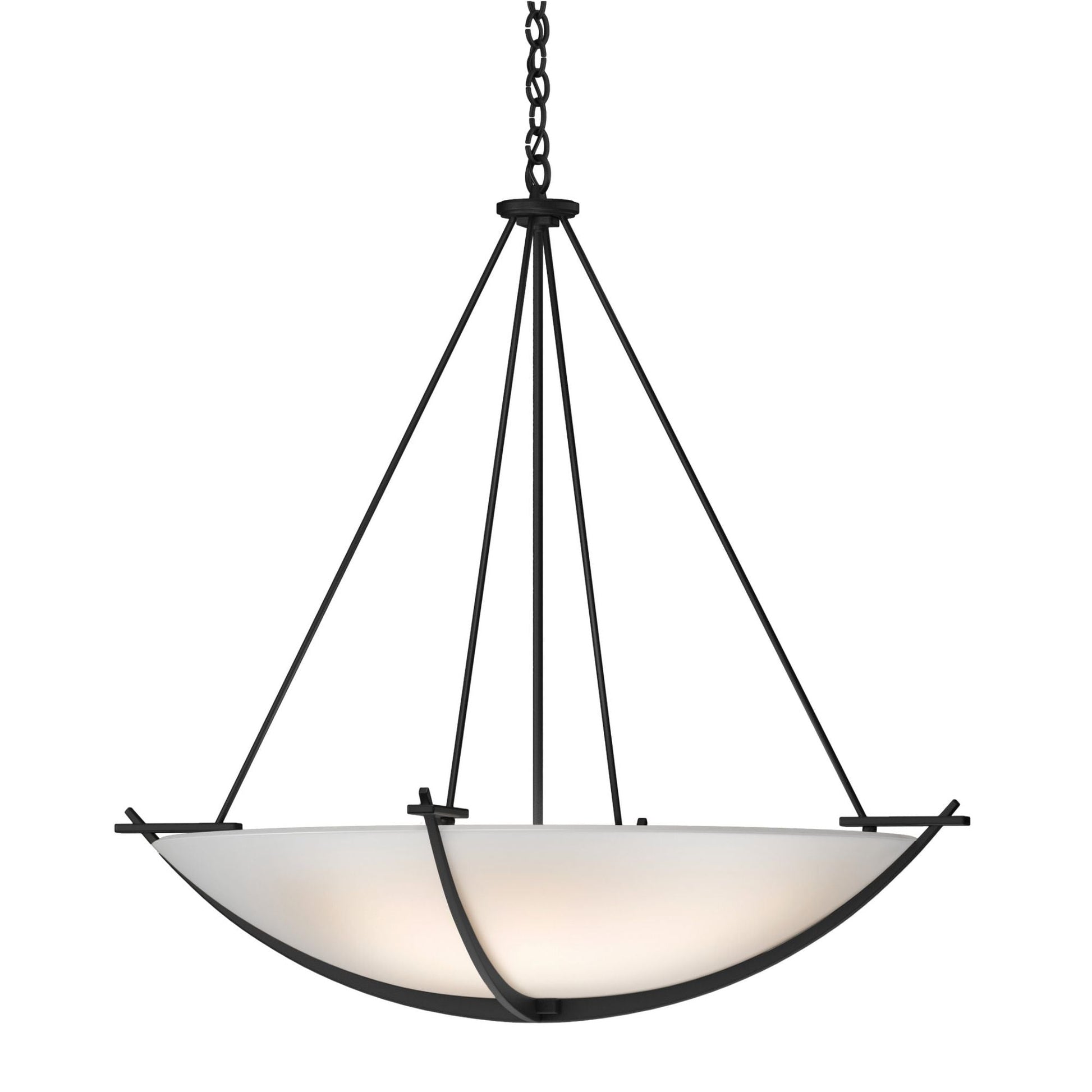 Compass Large Scale Pendant 3-Light Opal Glass (GG) in Black