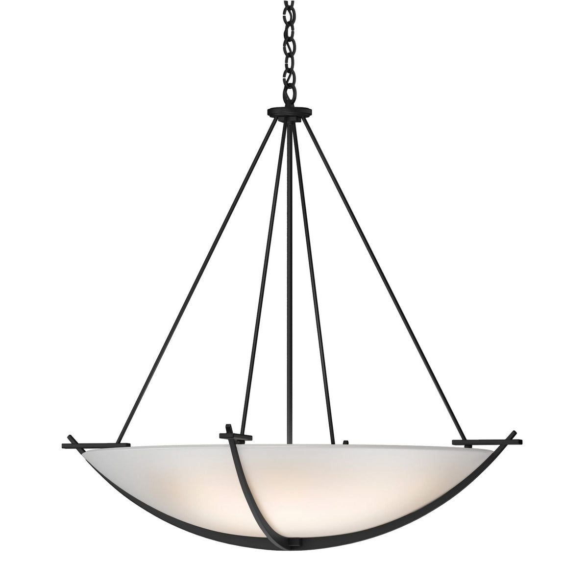 Compass Large Scale Pendant 3-Light Opal Glass (GG) in Black