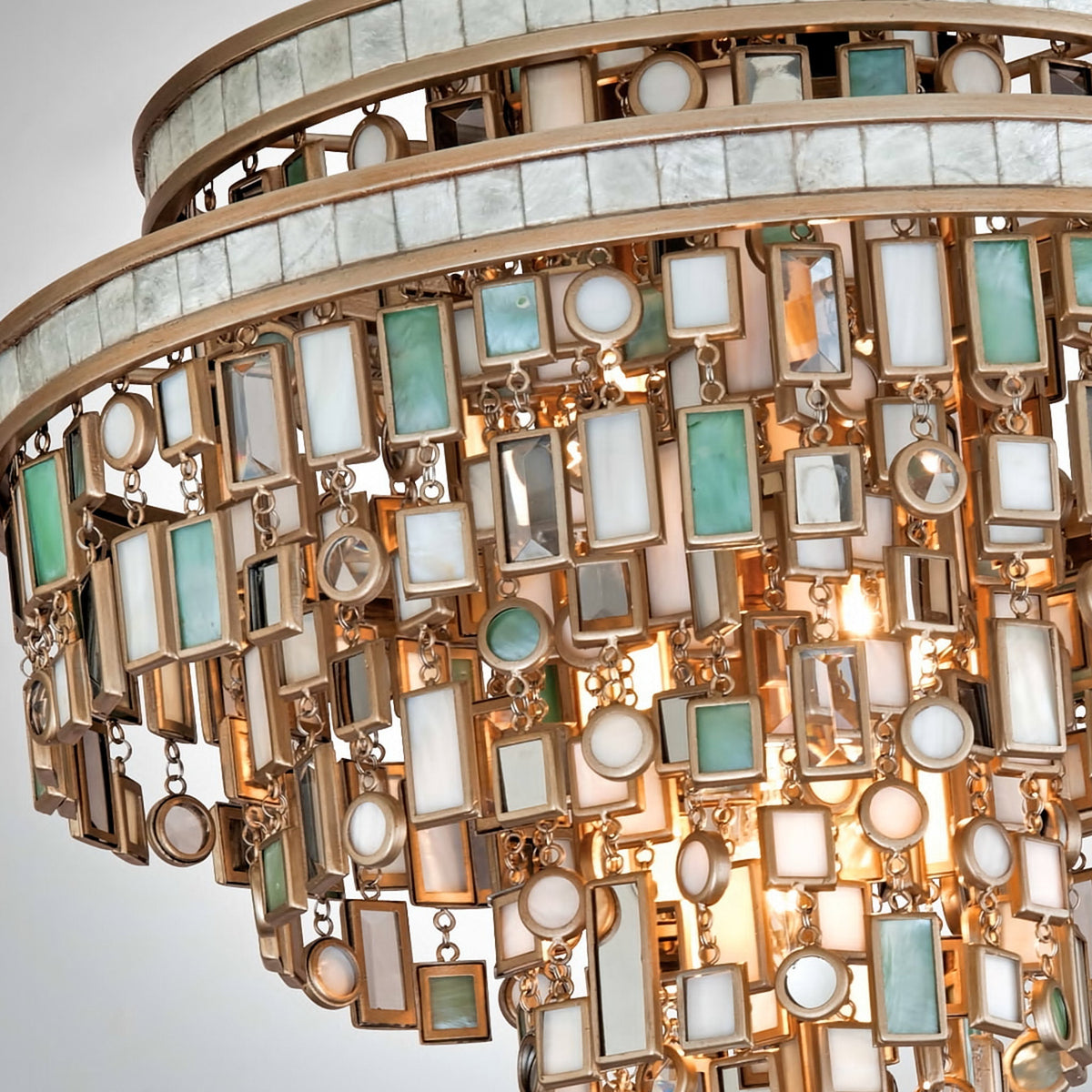 Dolcetti 7-Light Chandelier in Champagne Leaf 18L x 18W x 24.5H