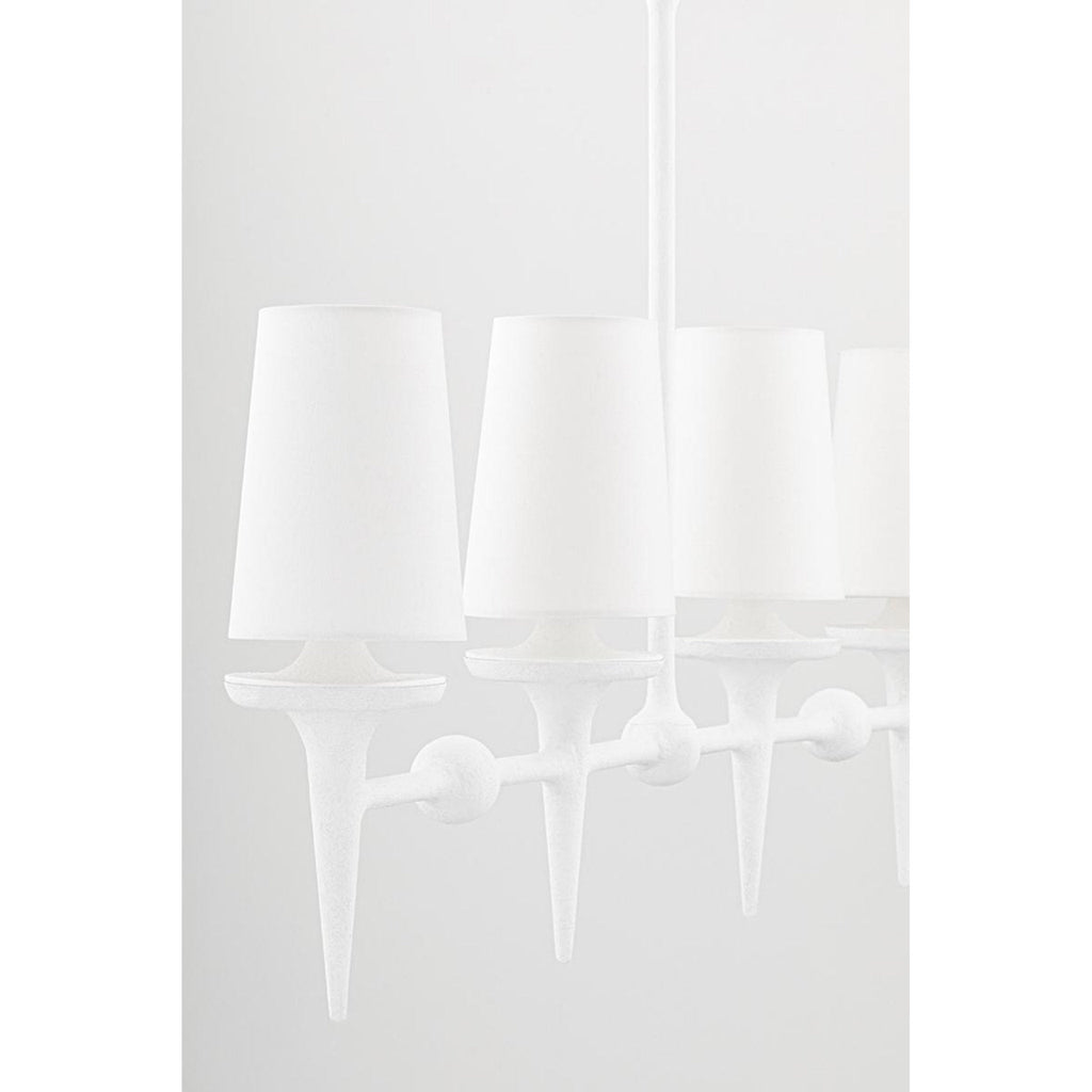 Torch 8-Light Chandelier in White Plaster 48L x 48W x 30.5H