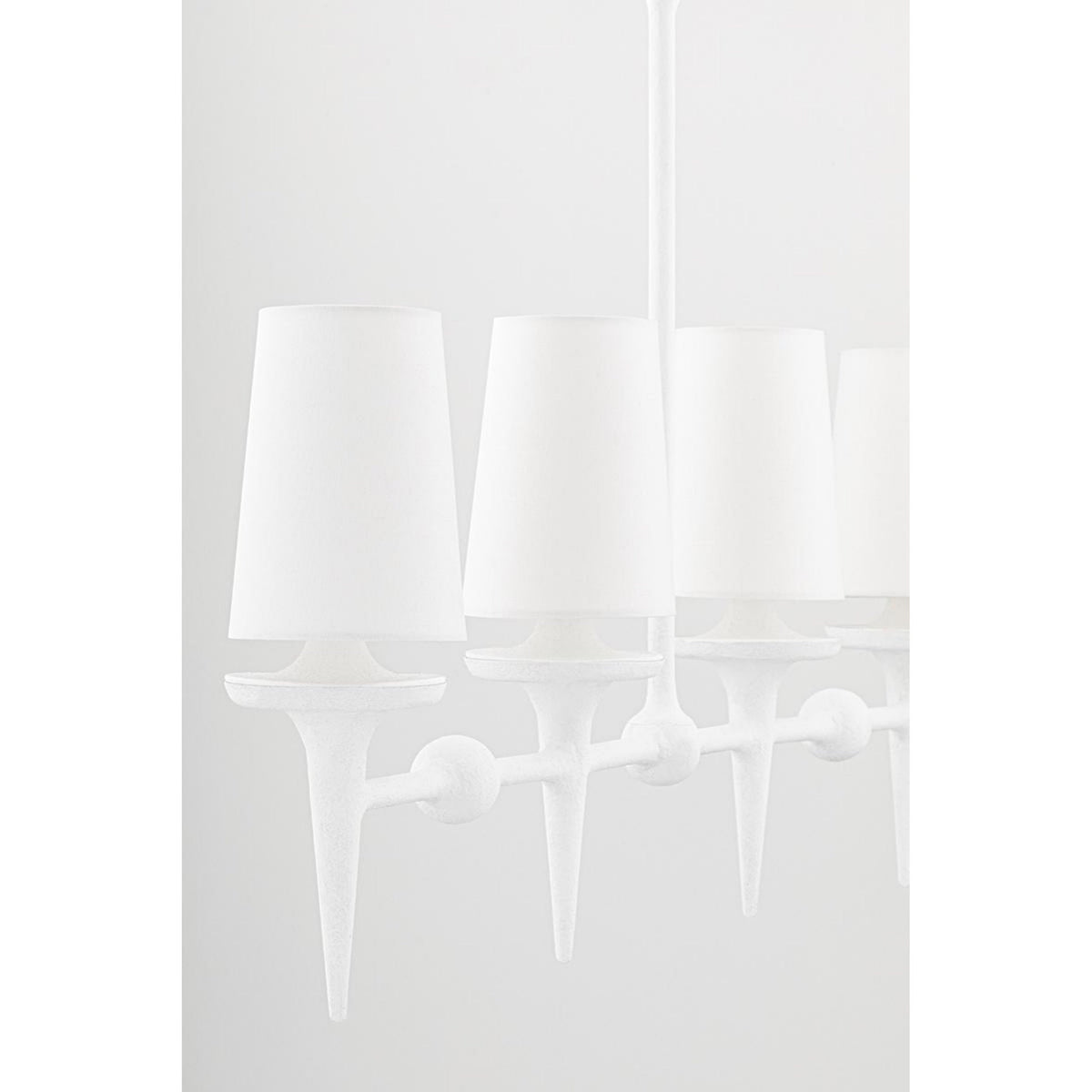 Torch 8-Light Chandelier in White Plaster 48L x 48W x 30.5H
