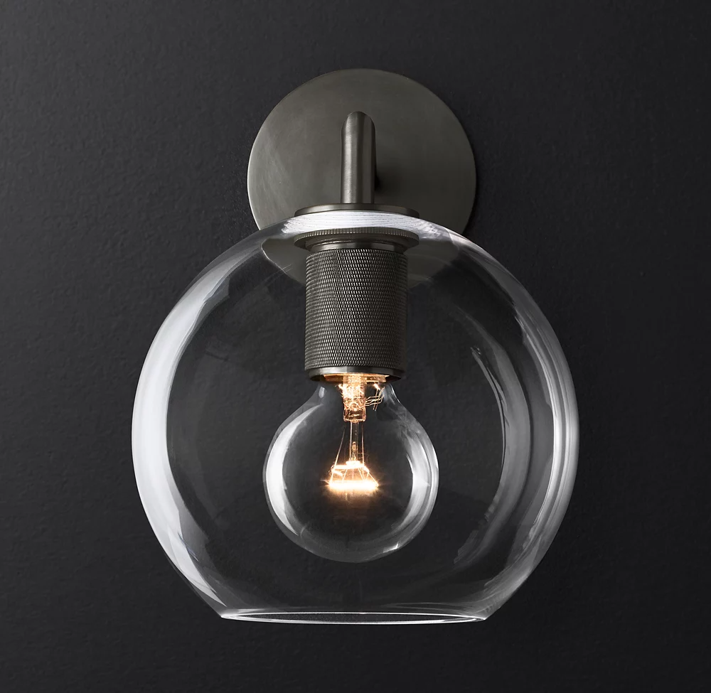 Utilitaire Glass Shade Wall Sconce