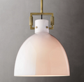 Machinist Milk Glass Shade Pendant Lamp