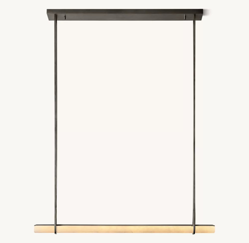 Aerie Alabaster Single Bar Linear Chandelier 60"