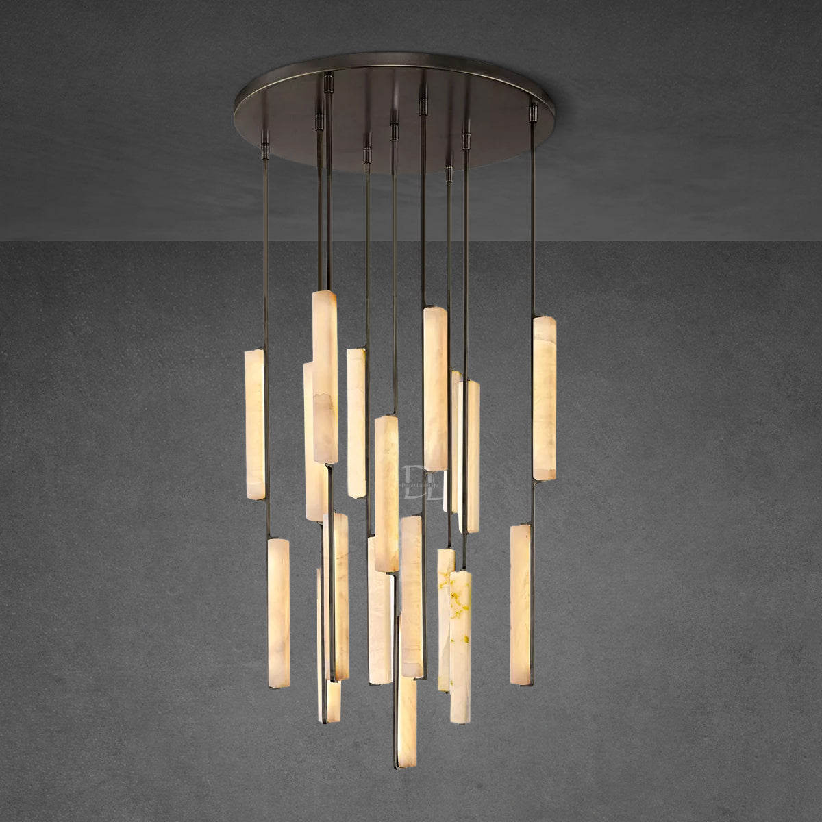 Aerie Alabaster Round Chandelier 40"