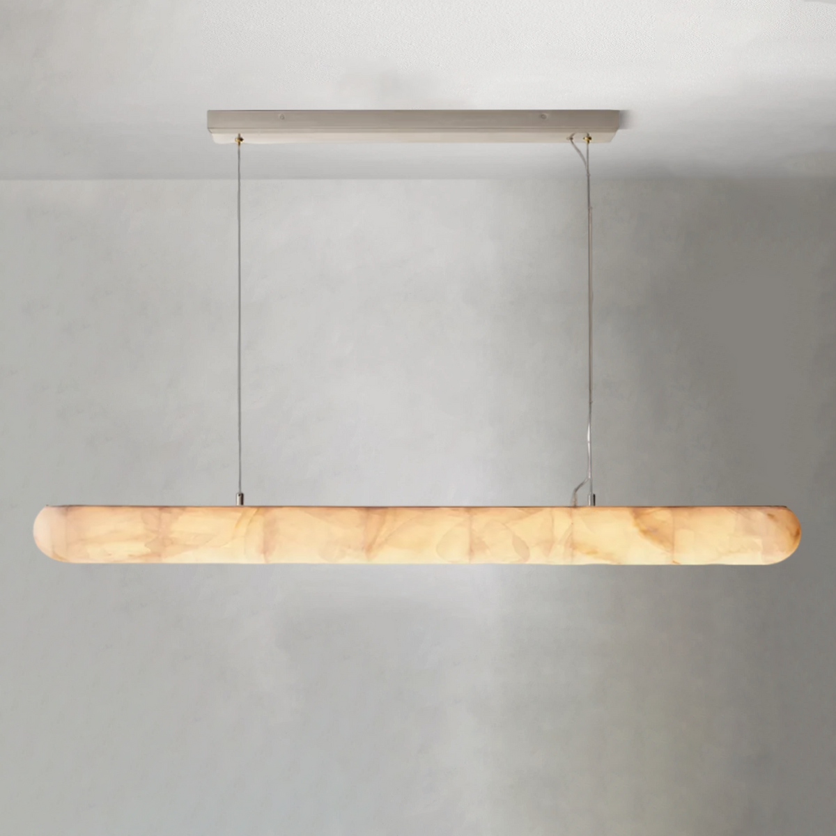 Rim Lisse Alabaster Linear Chandelier 60" 80"