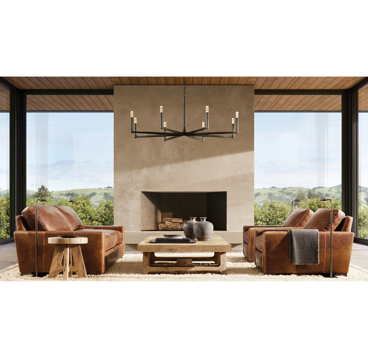 Thaddeus Linear Chandelier 54" 11-Lights For Living Room