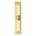 Double Axis Small Sconce LED Clear Glass (ZM) in Modern Brass