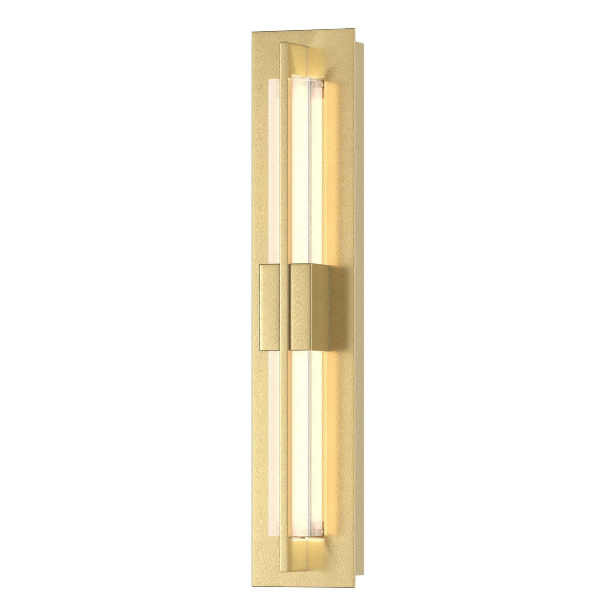 Double Axis Small Sconce LED Clear Glass (ZM) in Modern Brass