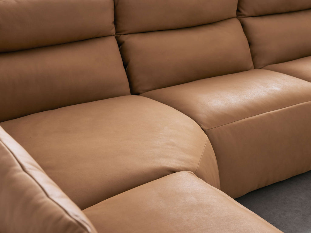 Rowland Tailored Leather Five-Piece Motion Corner Sectional