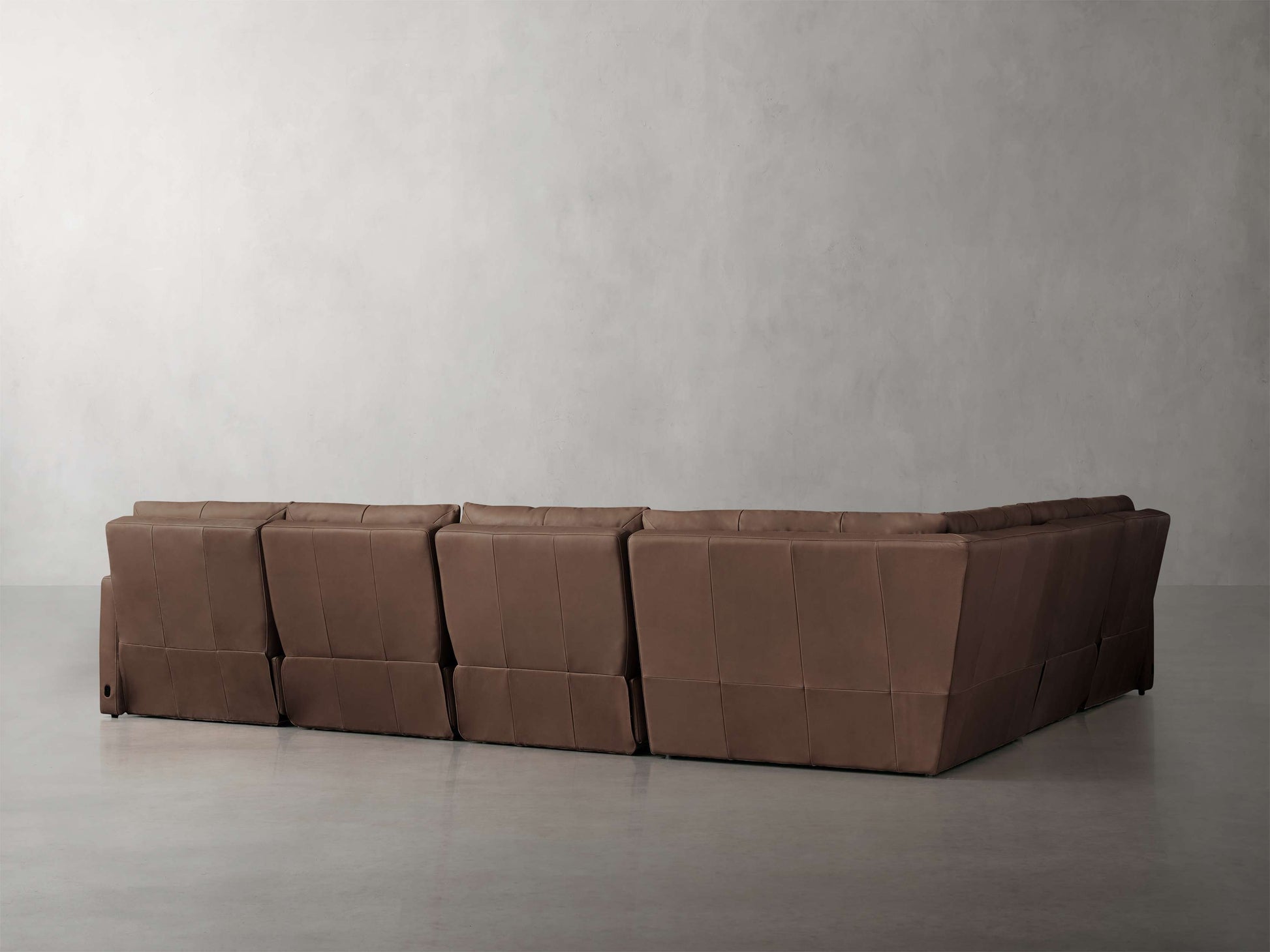 Rowland Tailored Leather Six-Piece Motion Sectional