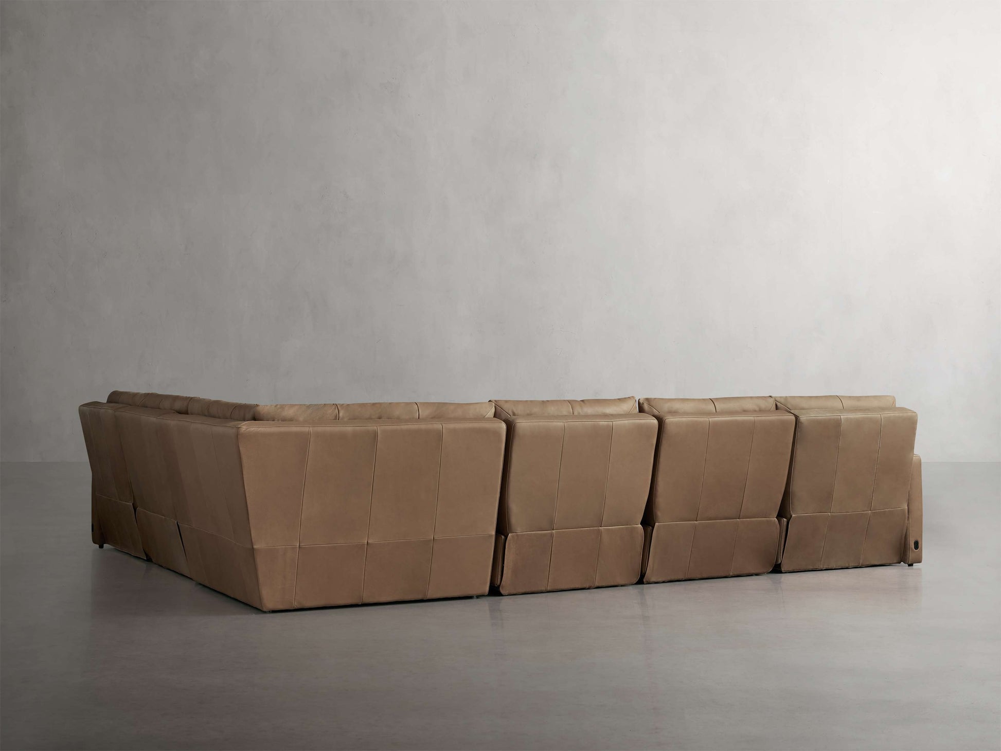 Rowland Tailored Leather Six-Piece Motion Sectional