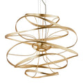 Calligraphy 2-Light Chandelier in Gold Leaf W Polished Stainless 34L x 34W x 31.25H