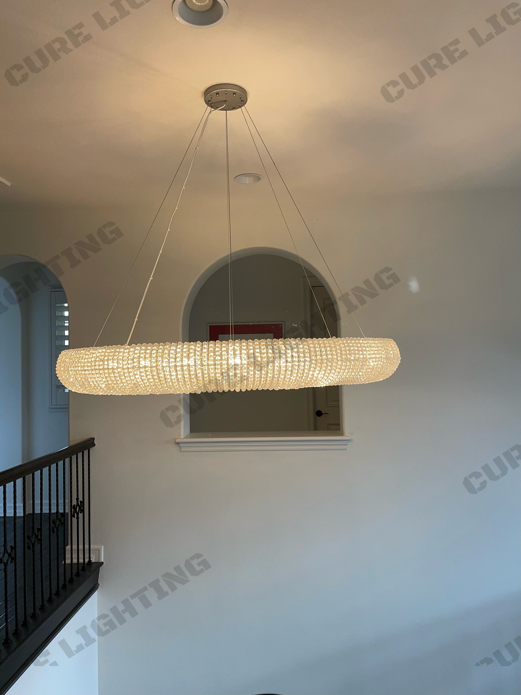 Round Halo Chandelier With Clear Crystal 32"/41"/59"