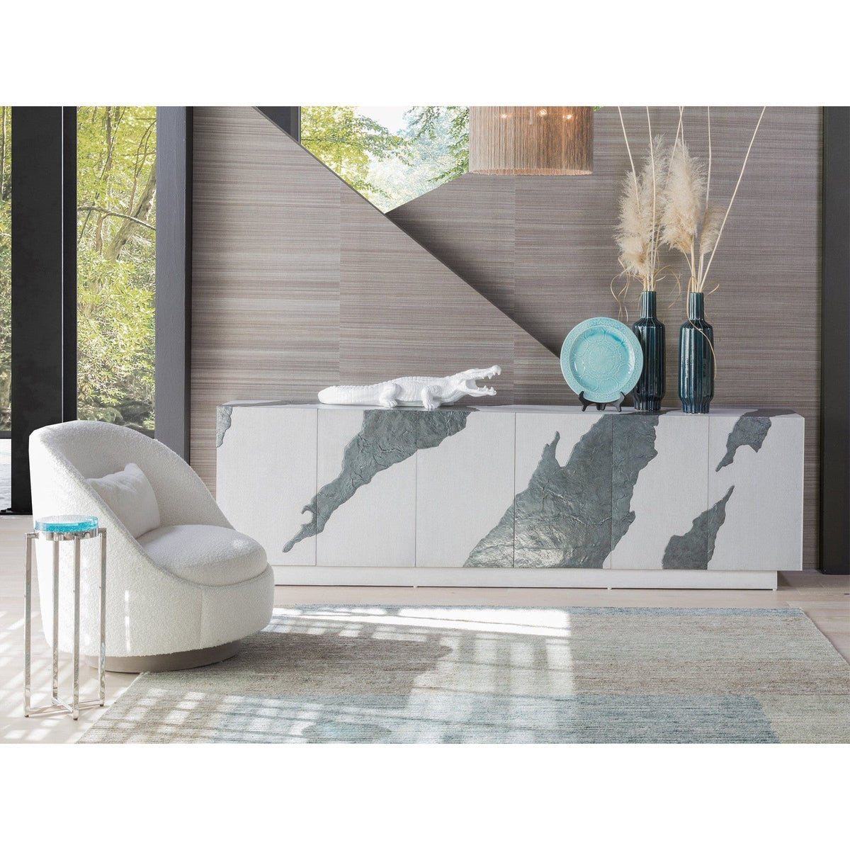 Artistica Home Signature Designs Contango White Long Media Console