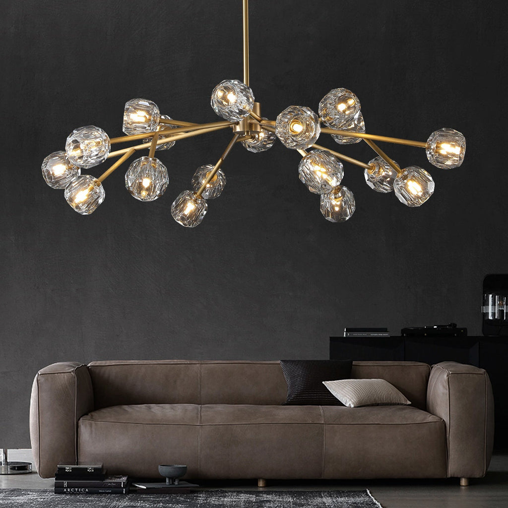 Boule De Crystal Ball Clear Glass Round Chandelier 48"