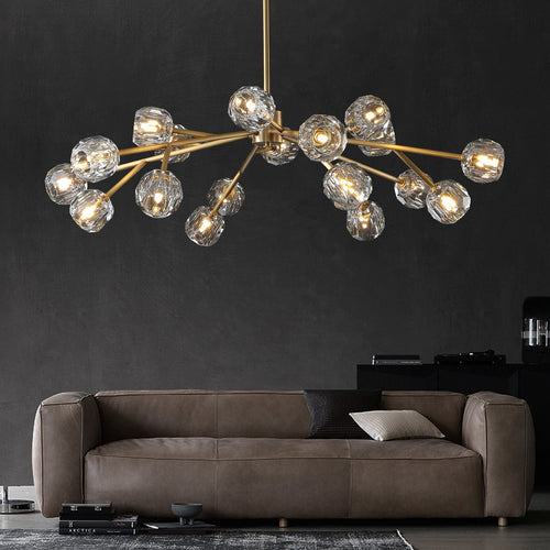 Boule De Crystal Ball Clear Glass Round Chandelier 48"