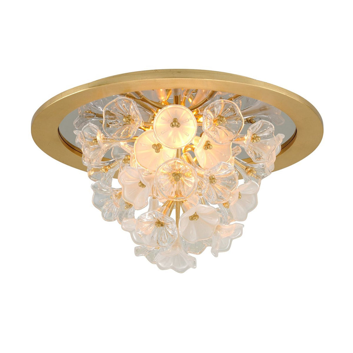 Jasmine 3-Light Flush Mount in Gold Leaf 21.75W x 12.25H