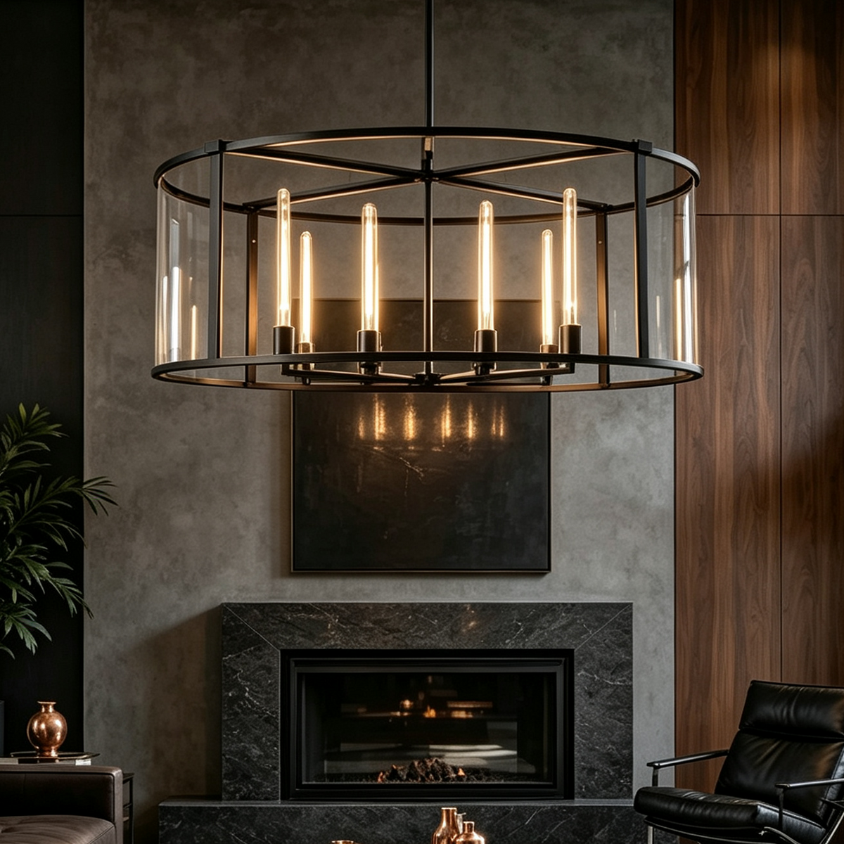 Michael Beck Round Chandelier 44" For Living Room