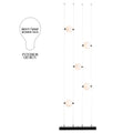 Abacus 5-Light Floor to Ceiling Plug-In LED Lamp LED Opal Glass (GG) in Black