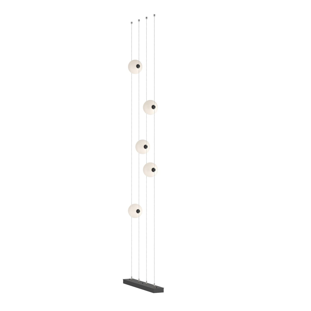 Abacus 5-Light Floor to Ceiling Plug-In LED Lamp LED Opal Glass (GG) in Black