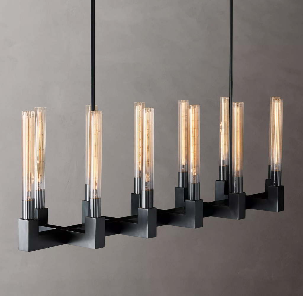 Cannele Linear Chandelier 55" For Kitchen Island