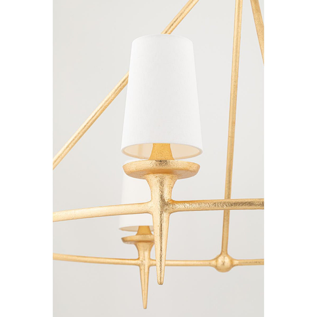 Torch 8-Light Chandelier in White Plaster 48L x 48W x 30.5H