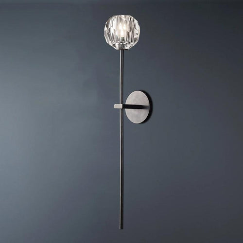 Boule De  Long Rod Crystal Wall Sconce