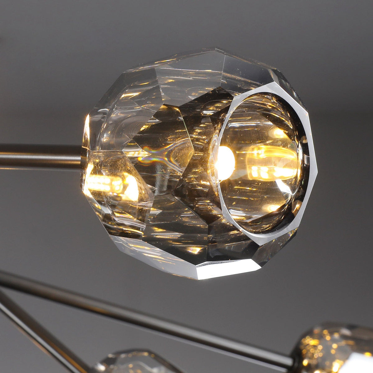 Boule De Crystal Ball Smoke Glass Round Chandelier 60"