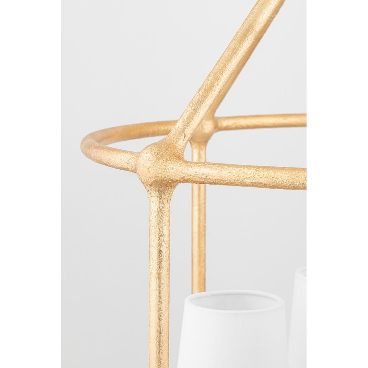 Torch 8-Light Chandelier in White Plaster 48L x 48W x 30.5H