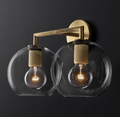 Utilitaire Glass Shade Double Head Wall Sconce