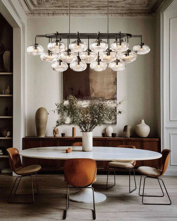 Curvette Clear Glass Linear Chandelier 72"