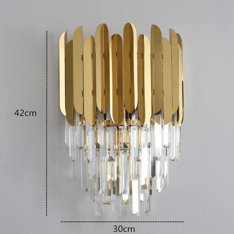 Kubi Brass Crystal Wall Sconce