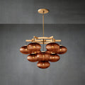 Curvette Smoke Glass Round Chandelier 36"