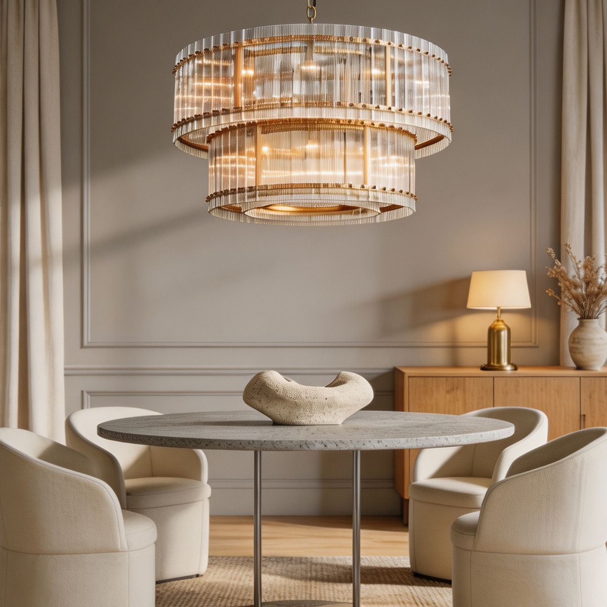 Modern San Marcol Cake Round Luxury Chandelier 48"