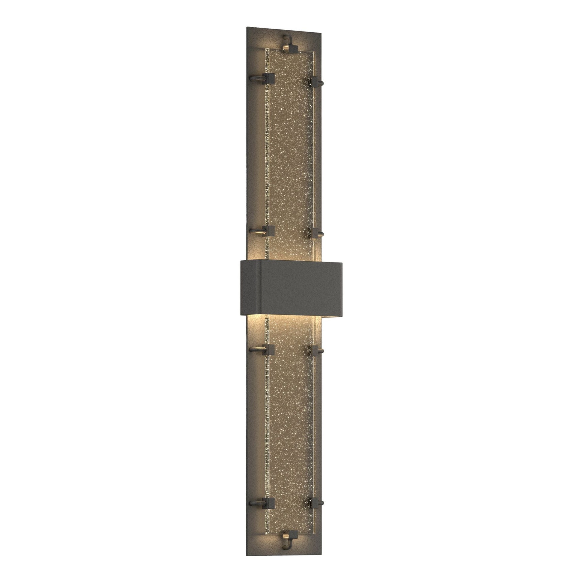 Double-Large Ursa LED Outdoor Sconce LED Seeded Clear Glass (II) in Coastal Natural Iron
