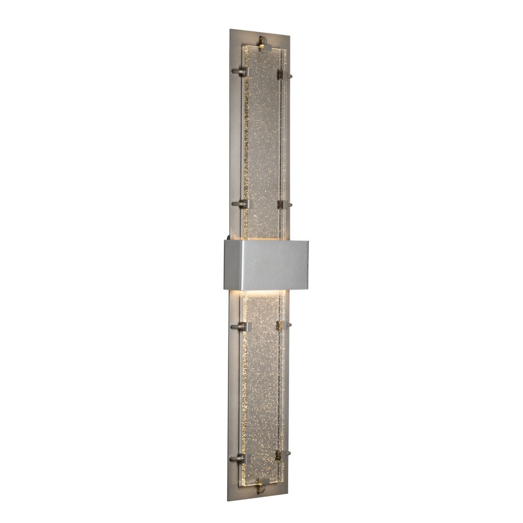 Double-Large Ursa LED Outdoor Sconce LED Seeded Clear Glass (II) in Coastal Burnished Steel