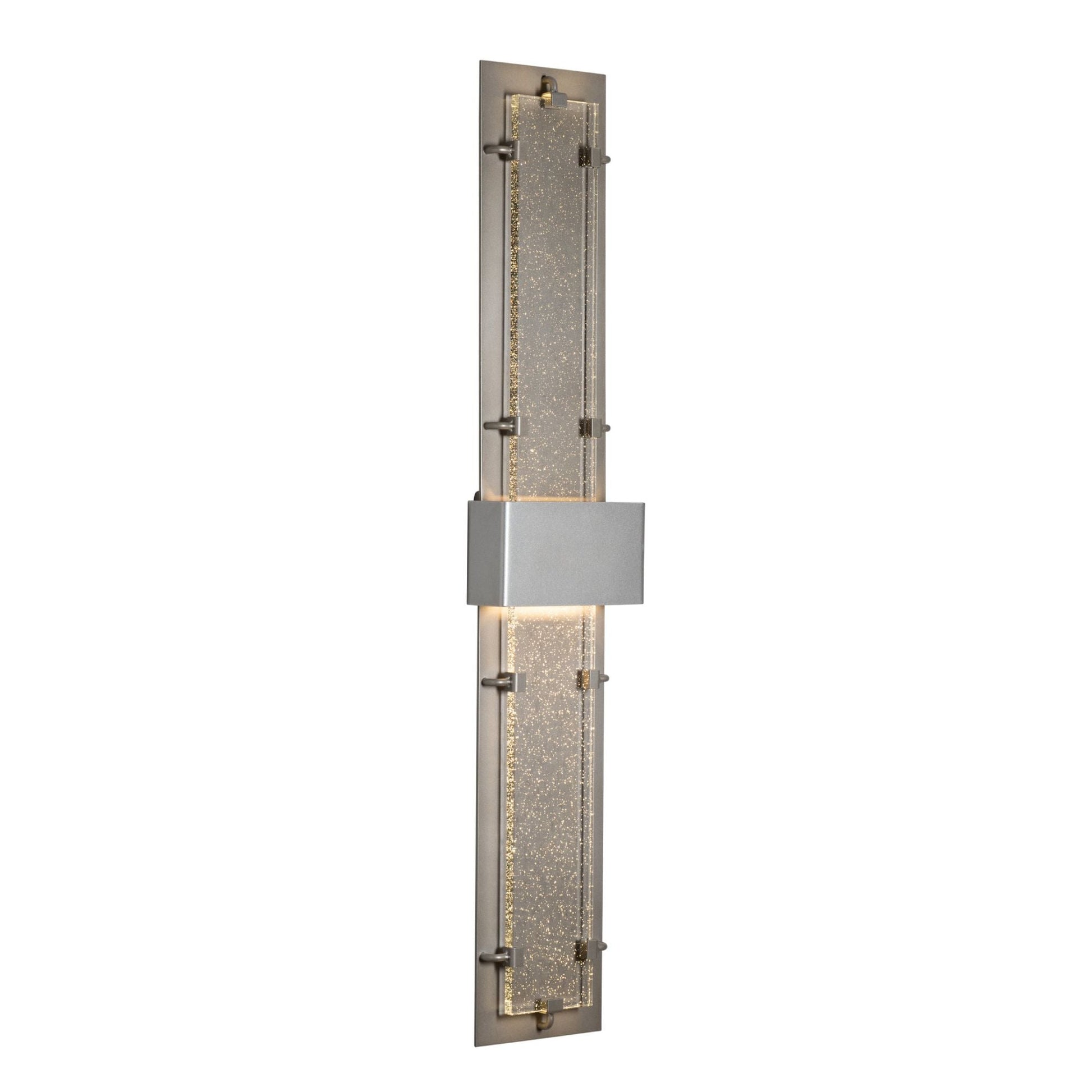 Double-Large Ursa LED Outdoor Sconce LED Seeded Clear Glass (II) in Coastal Burnished Steel