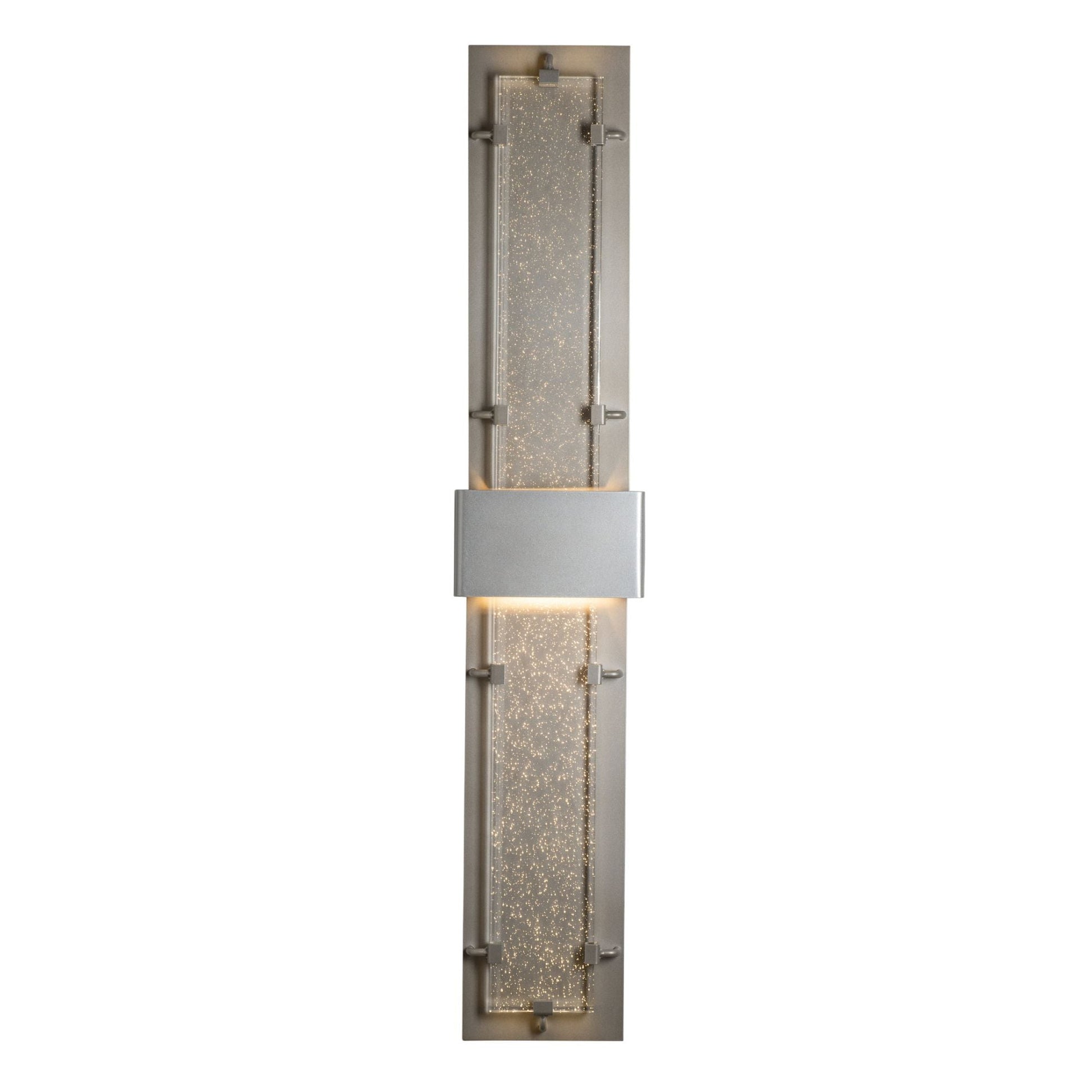 Double-Large Ursa LED Outdoor Sconce LED Seeded Clear Glass (II) in Coastal Burnished Steel