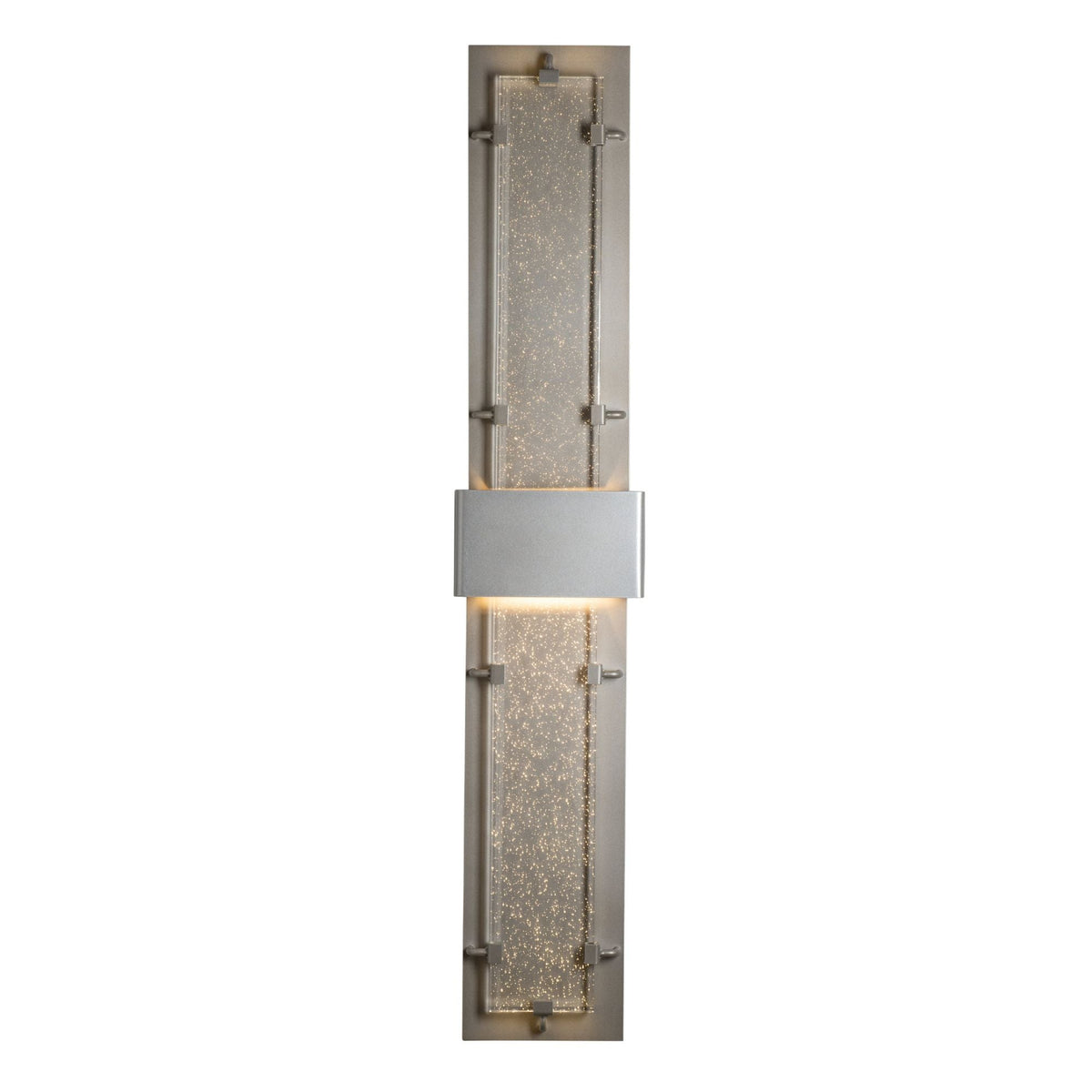 Double-Large Ursa LED Outdoor Sconce LED Seeded Clear Glass (II) in Coastal Burnished Steel