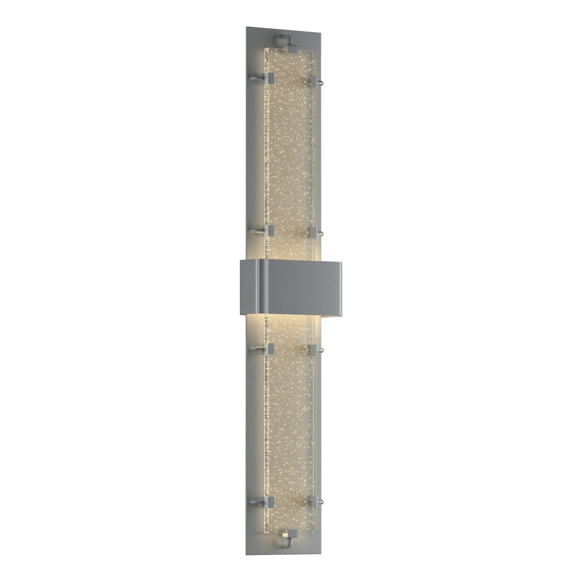 Double-Large Ursa LED Outdoor Sconce LED Seeded Clear Glass (II) in Coastal Burnished Steel