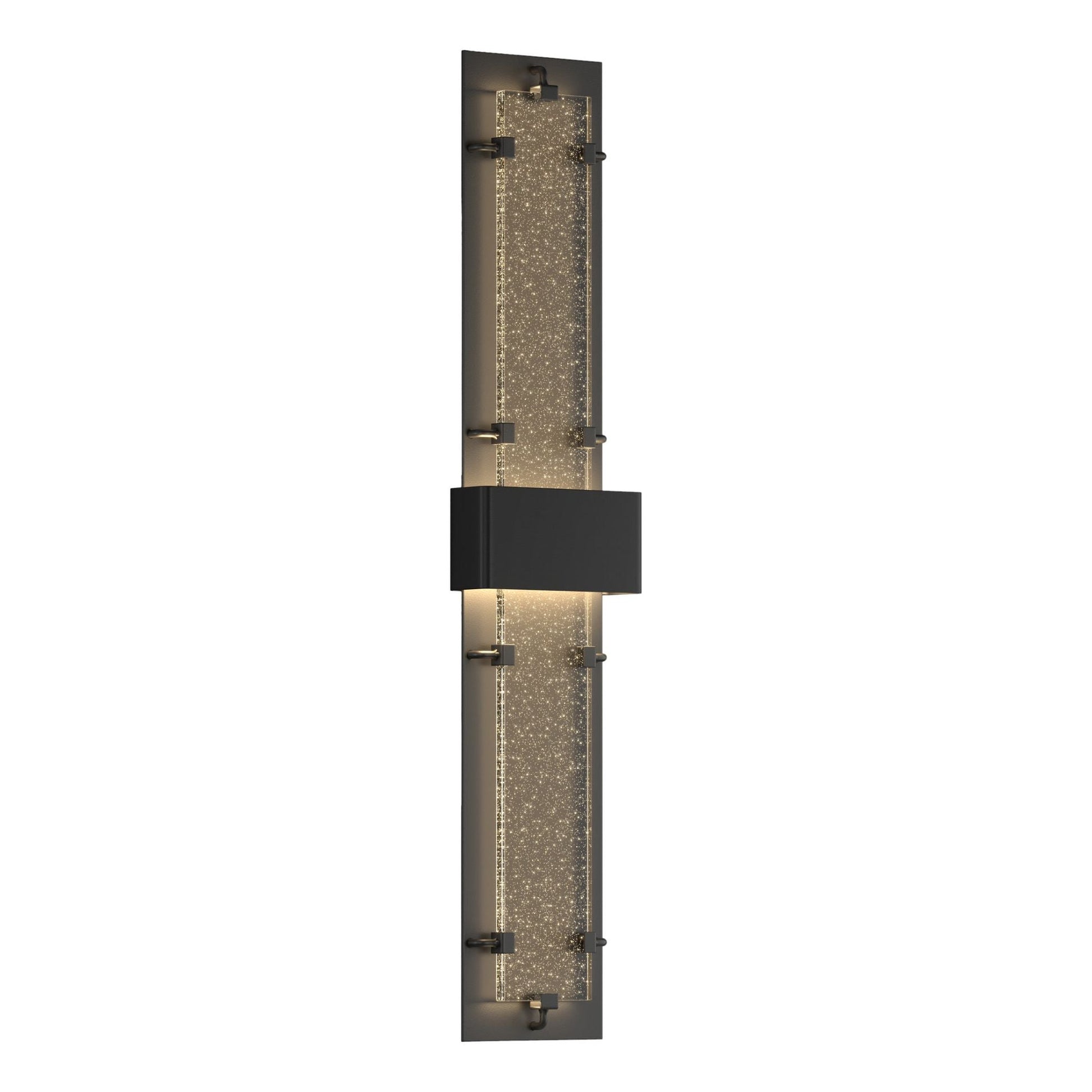 Double-Large Ursa LED Outdoor Sconce LED Seeded Clear Glass (II) in Coastal Black