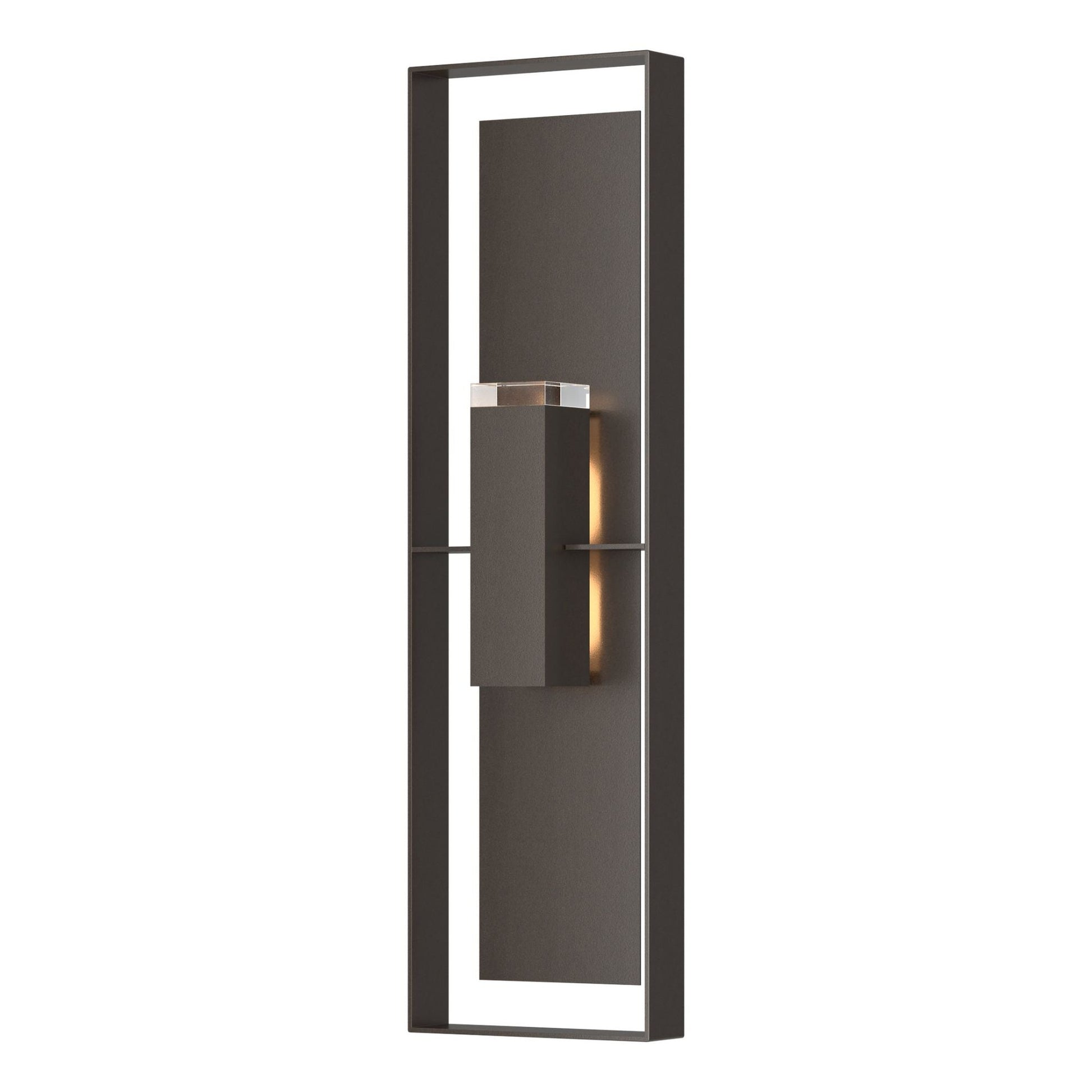 Shadow Box Extra Tall Sconce 2-Light Coastal Oil Rubbed Bronze Accent Clear Glass (ZM) in Coastal Oil Rubbed Bronze